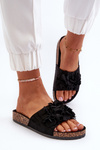 Women's Clogs on Cork Platform with Eco Suede Black Jaihini