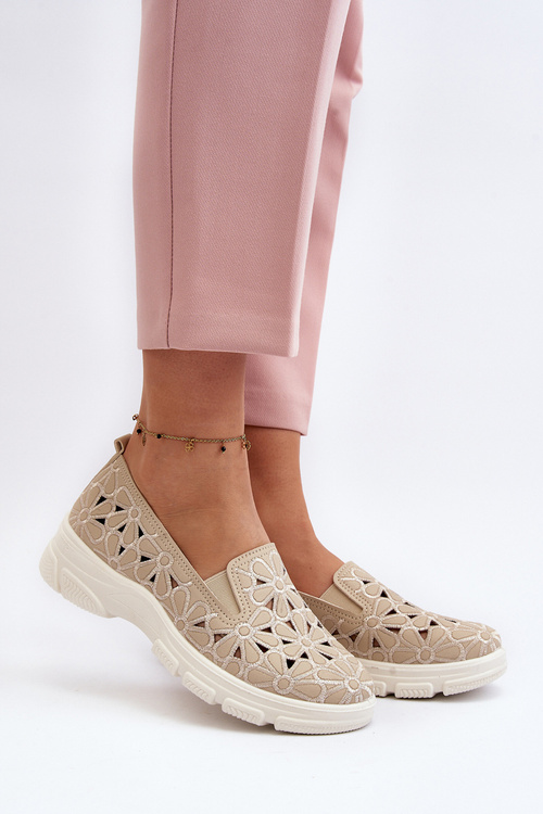 Beige Women's Cut-out Shoes Emilei