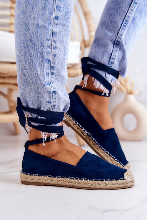 Tied Suede Espadrilles Navy Ismanne