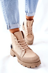 Damskie Botki Trapery Khaki Any One