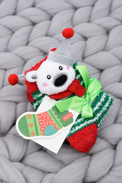 Soxo Children's Christmas Socks Teddy Bear