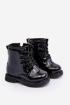 Children's Boots Laquered With Zipper Black Tibbie