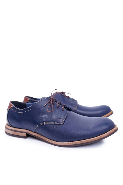 Elegant Men's Navy Blue Feliciano Half Shoes