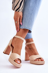 Suede Classic Platform Sandals Beige Classy