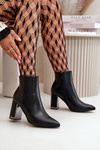 Women's Stiletto Ankle Boots with Zipper Insulated Eco Leather Black Mevair