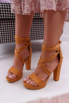 Women's Tiered Stiletto Sandals Camel Milla