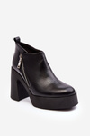 Women's Boots On Massive Heel With Zipper 1755 Zazoo Black