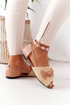 Flat Braided Sandals Lu Boo Beige