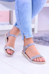 Women's Flat Grey Sandals Estrene