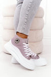 Women's High Sneakers On A Platform Grey Nice Girl