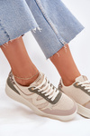 Women's Platform Sneakers Leopard Beige Kelsia