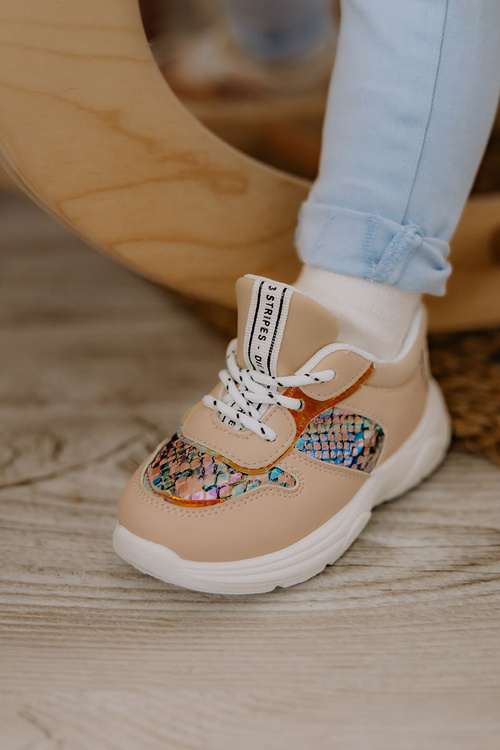 Buty Sportowe Wiązane Wężowe Różowe Gabbie