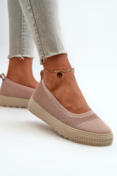 Tenisówki Damskie Slip-on Na Platformie Różowe Pimadea