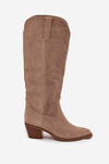 Women's cowboy boots with heel made of eco suede beige Esmira