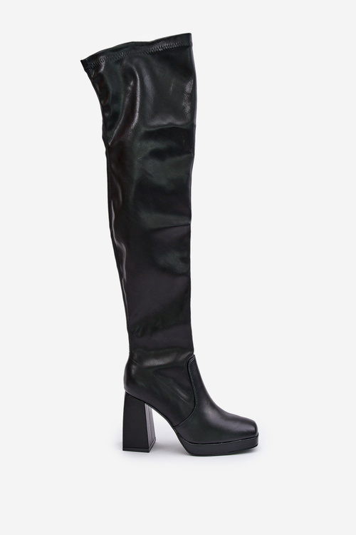 Knee High Heeled Boots Black Liatheia