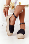 Lace Espadrilles On A Braided Platform Black Larisa
