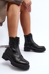 Women's Black Zip-Up Boots Tisaia