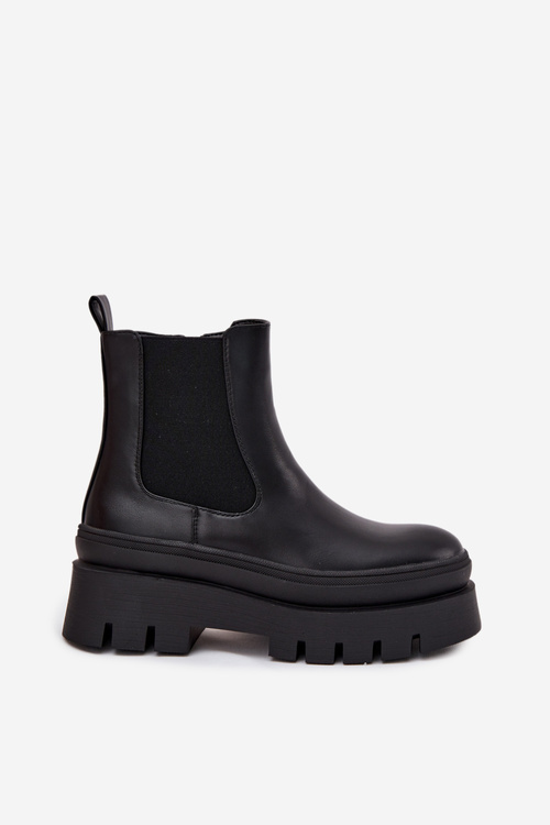 Insulated Women's Chelsea Boots On Platform Black Ismira