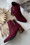 Women's heeled ankle boots with gold details Bordeaux Kalivra
