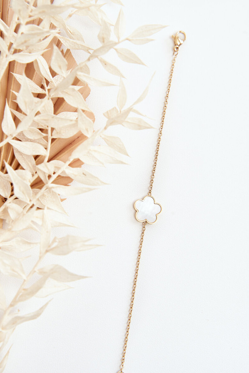 Bransoletka Damska Modna Biało-Czarny Kwiat Złota JS-2260039