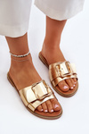 Women's Slippers with Strap and Gold Buckle Opahiri