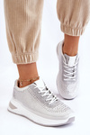 Women's Sneakers With Zircons White Raiden