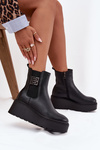 Insulated Women's Platform Boots with Decorative Detail Vinceza 58551 Black