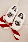 Furry slippers with hearts white Amandra