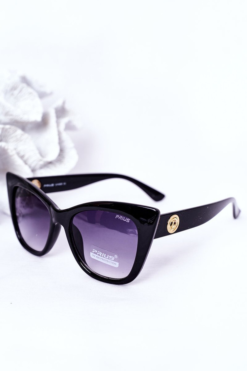 Okulary Przeciwsłoneczne Cat Eye Czarne Ombre