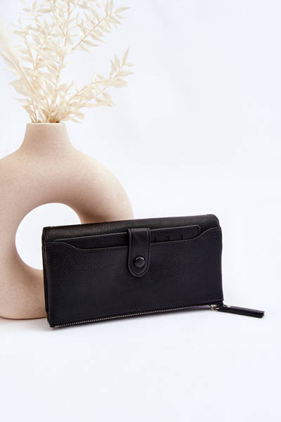 Women's Large Capacious Wallet Black Evina