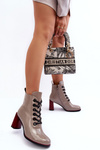Lace-up Heeled Boots SBarski MR870-15 Dark Beige