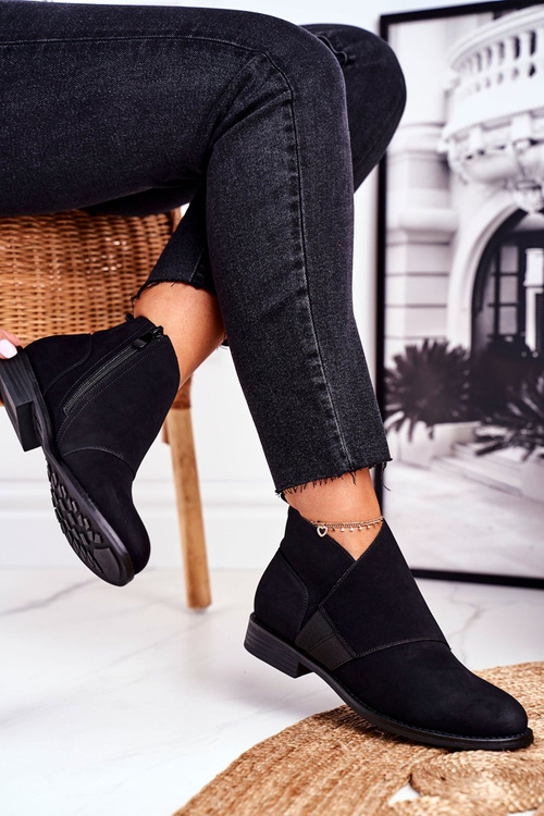 Women’s Boots On Flat Heel Black Sirro