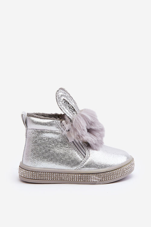 Children's Snow Boots with Zip Silver Mothia