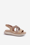 Light Women's Comfortable Velcro Sandals Beige Ceclea
