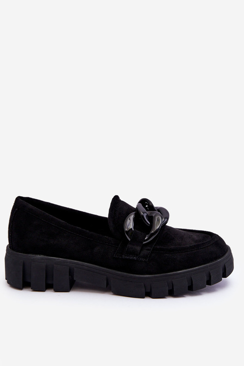 Women's Suede Platform Loafers Black Bennett