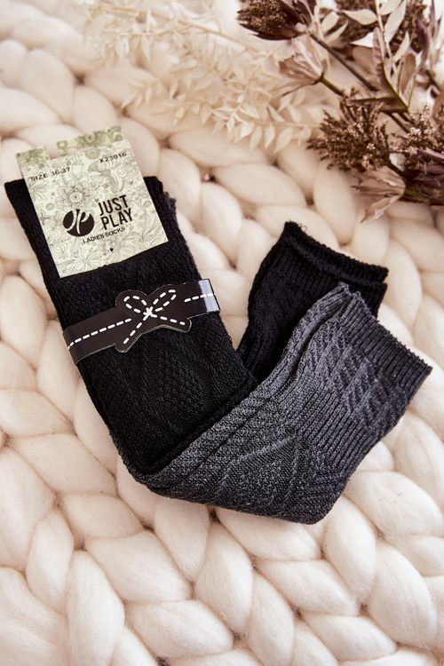 Women's 2-Pack Knee-High Socks Black and Grey
