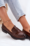 Classic Women's Moccasins Made Of Eco Leather Brown Enticca