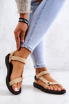 Women's Suede Sports Sandals Beige Harris