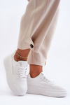 Women's Leather Sport Shoes On Massive Platform White Belisso