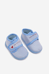 Kids slippers with Velcro stripes blue Lavelle