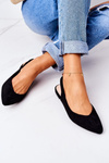 Suede Pointed Toe Ballerinas Black Daisy