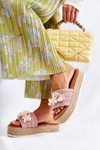 Women's Slippers On The Platform With Shells Pink Tolia