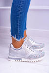 Silver Women's Sports Shoes with Sequins Lu Boo Infinitiale