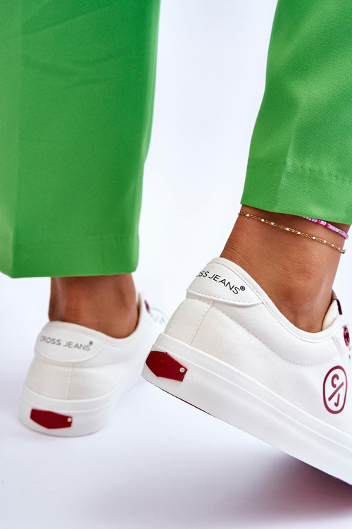 Damskie Materiałowe Tenisówki Białe Cross Jeans LL2R4043