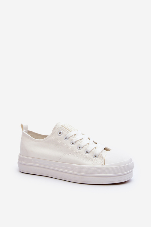 Women's White Fabric Sneakers Staneva