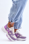 Sneakersy Damskie Sznurowane Fioletowe Cortes BL378