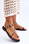 Women's Sandals With Decorative Shells Black Verdem