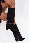 Women's Heeled Boots with Decorative Strap Black Jolivine