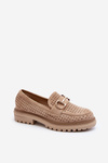 Women's Beige Cutout Detail Moccasins Talesse