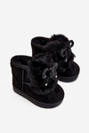 Children's Snow Boots Insulated With Fur Suede Black Amelia